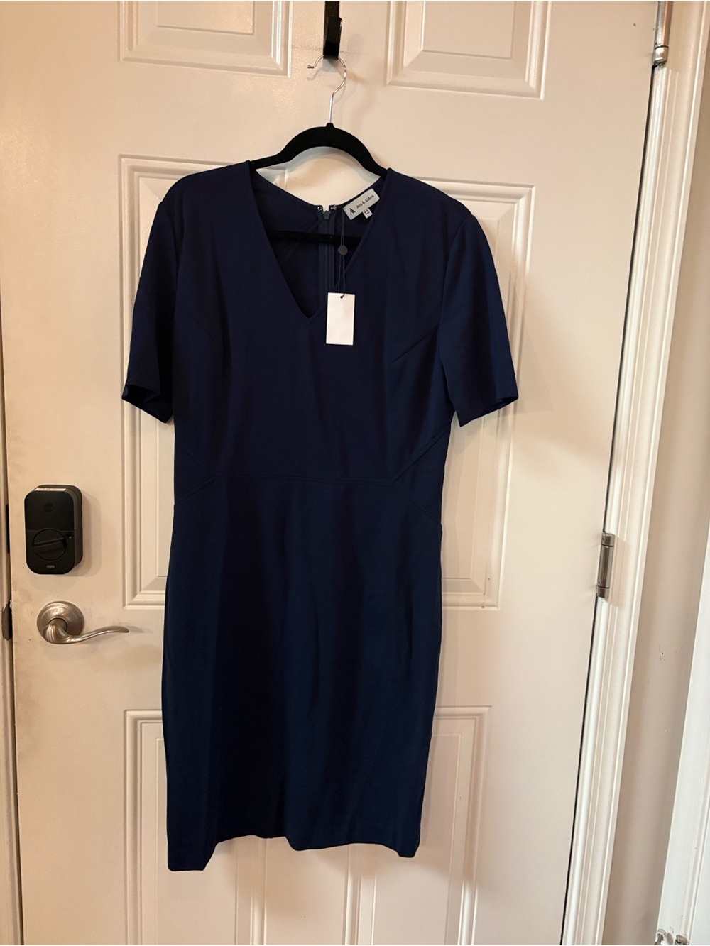 Ava & Aiden Navy V-Neck Short Sleeve Sheath Dress